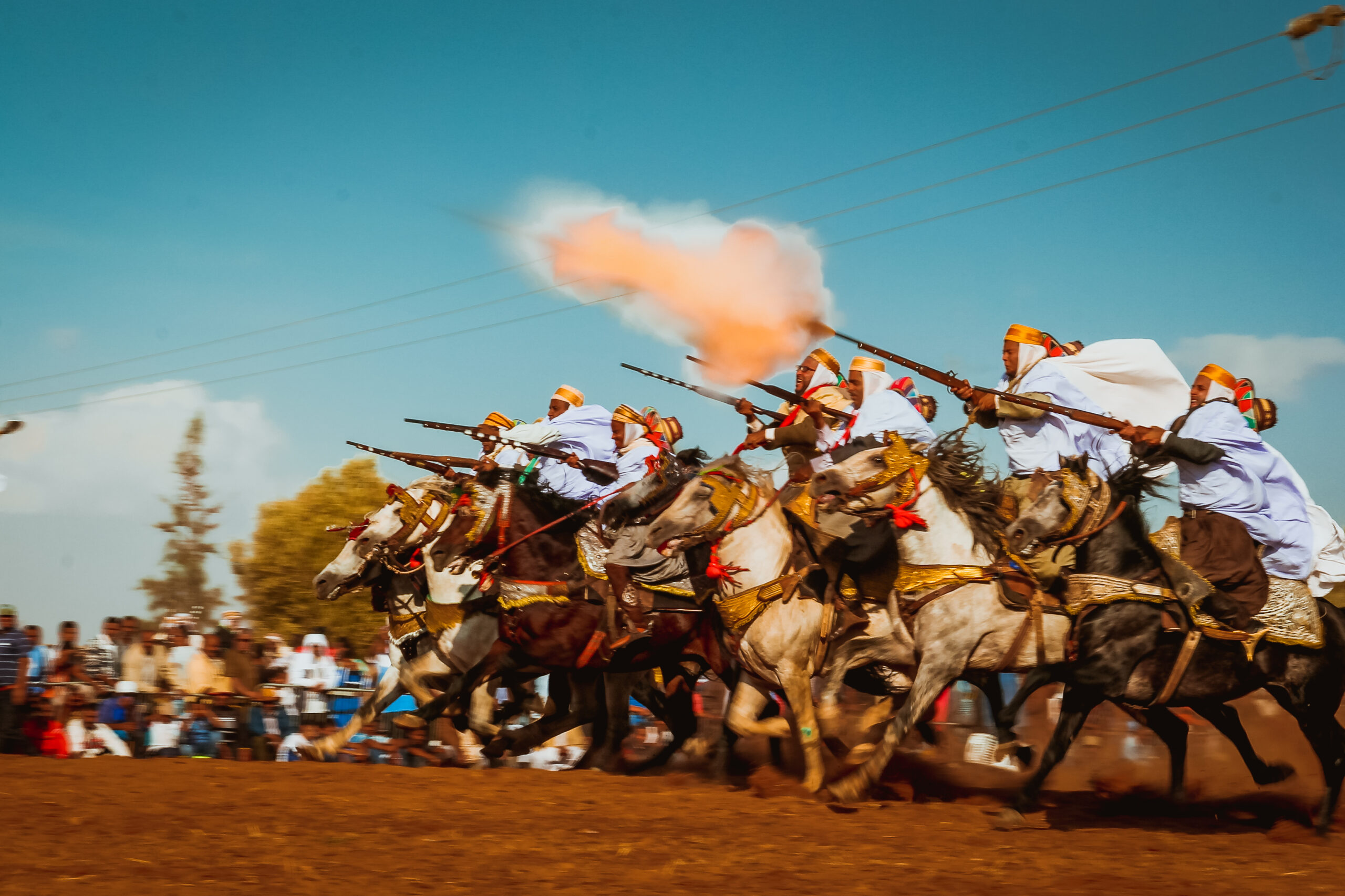 Fantasia has been attested in the ancient times during which it was practised by the Numidians, historian Carlos Henriques Pereira stated that the modern North African fantasia is a watered down version of a Numidian military technique